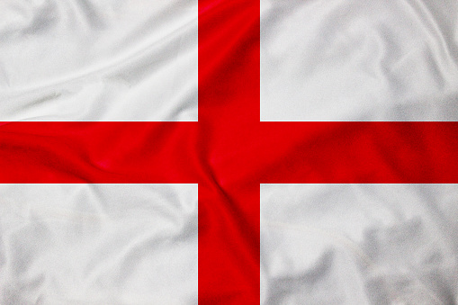 Flag of England, background with fabric texture
