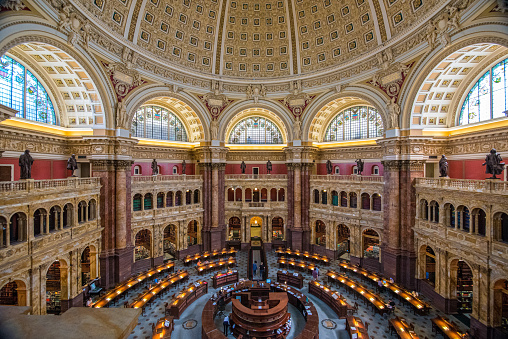 Inside the Library of Congress in Washington DC, USA