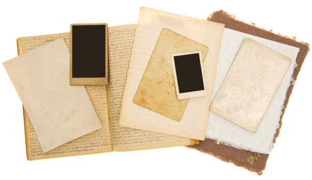 latar belakang scrapbook dengan foto vintage - buku-harian-foto potret stok, foto, & gambar bebas royalti