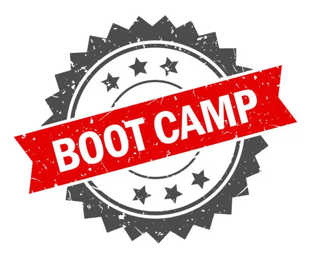 Vector illustration of Boot Camp - Stamp, Imprint, Seal Template. Grunge Effect. Vector Stock Illustration