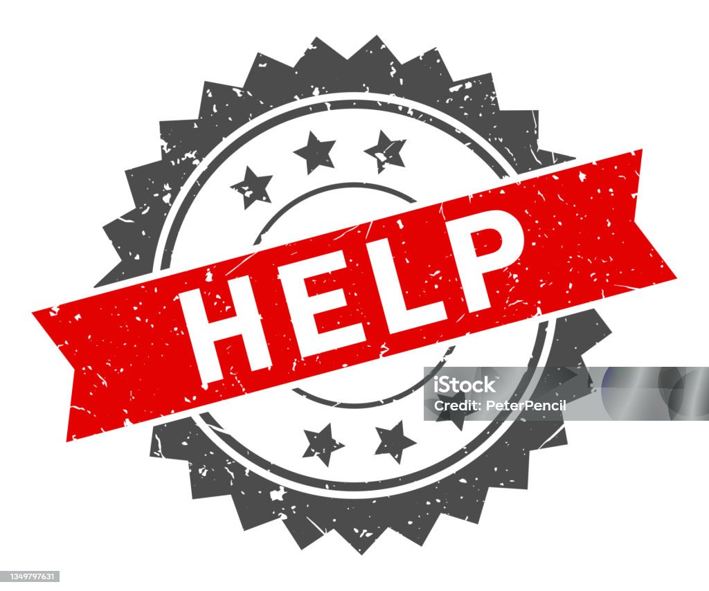 Help Label Help Stamp Imprint Seal Template Grunge Effect Vector Stock ...