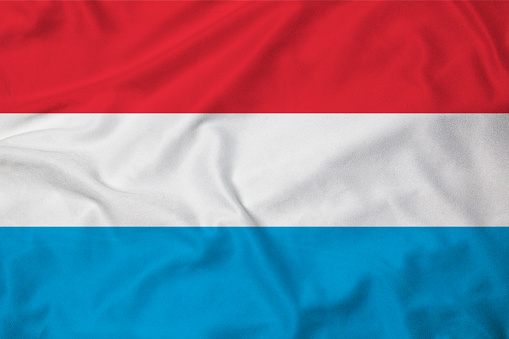 Flag of Luxembourg, background with fabric texture