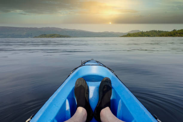 istock Blue kayak in Loch Lomond on open water 1349800837