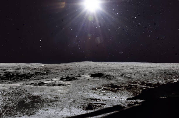 istock Moon surface and stars with sunlight in outer space. Exploration of Solar system. Artemis lunar space program. Elements of this image furnished by NASA 1349803798