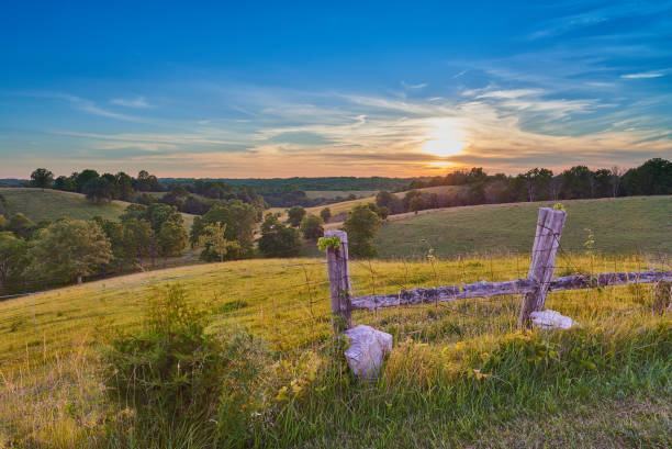 istock Sunset with Fence, Harrison Co. KY. 1349804174