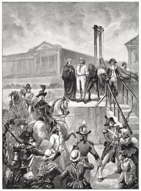 ルイ16世(フランス革命)の処刑、木彫、1900年出版 - louis xvi点のイラスト素材／クリップアート素材／マンガ素材／アイコン素材