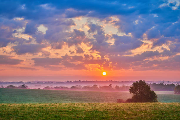 istock Sunrise Over Open Field in KY. 1349807085