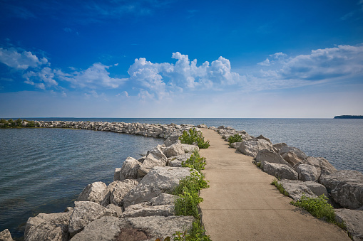 Jetty on Lake  Erie.