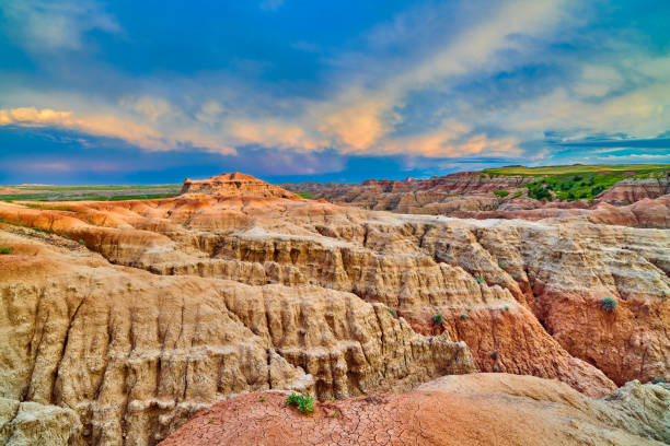 istock Sunset at Badlands National Park, South Dakota. 1349808570