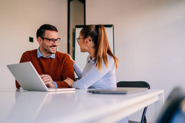 istock Young business colleagues working in the office 1349809415