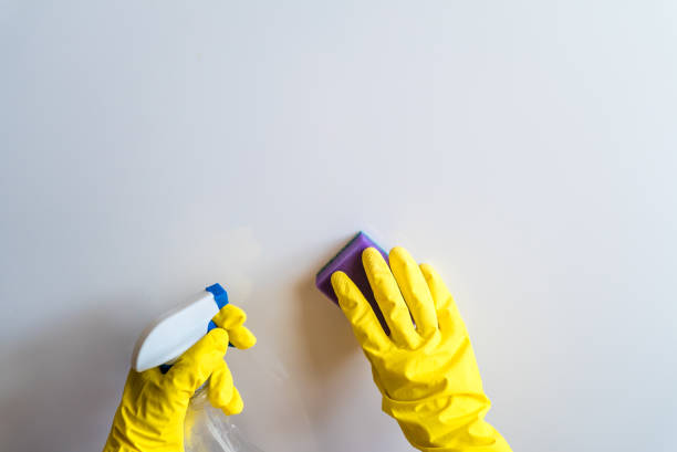 istock yellow gloves are cleaned and disinfected 1349814217