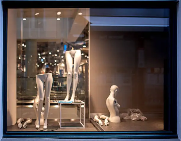 Photo of Mannequins in the shop window in the mall