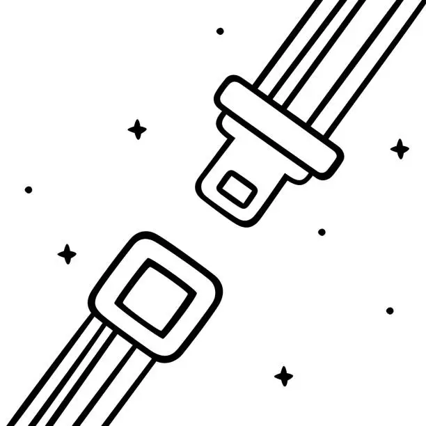 Vector illustration of Seatbelt Doodle 5