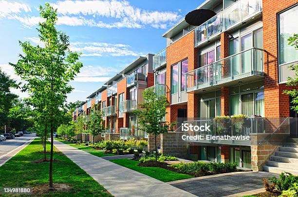 Modern Town Houses Stock Photo - Download Image Now - Townhouse, Modern, Apartment