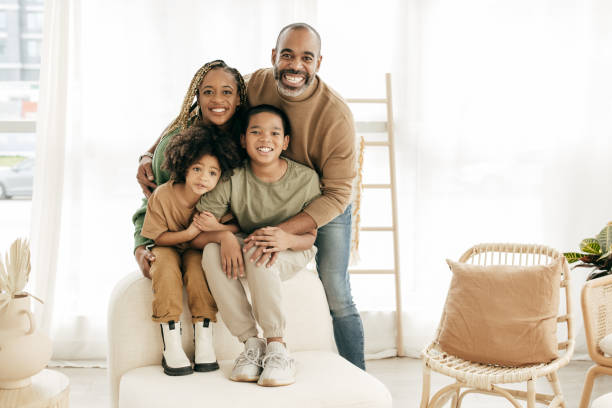 istock Smiling family portrait 1349821394