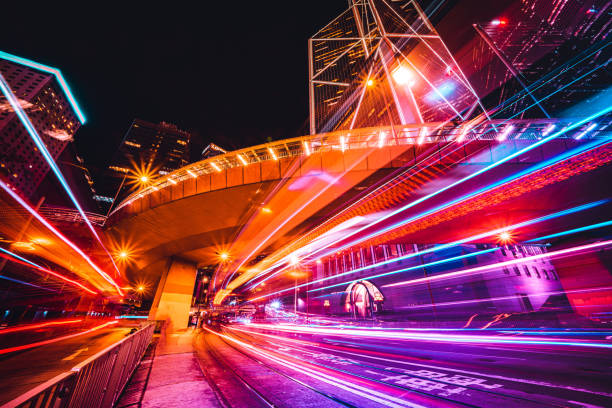 Traffic trails in Financial District
