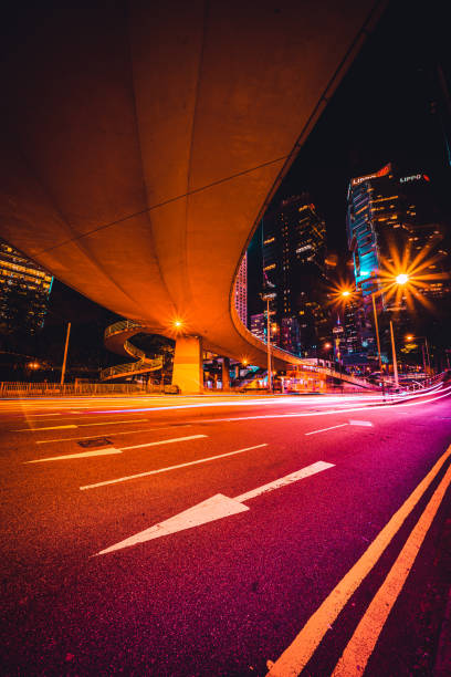 istock Traffic trails in Financial District 1349821729