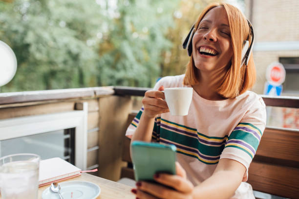 istock Girl talking with friends online 1349824896