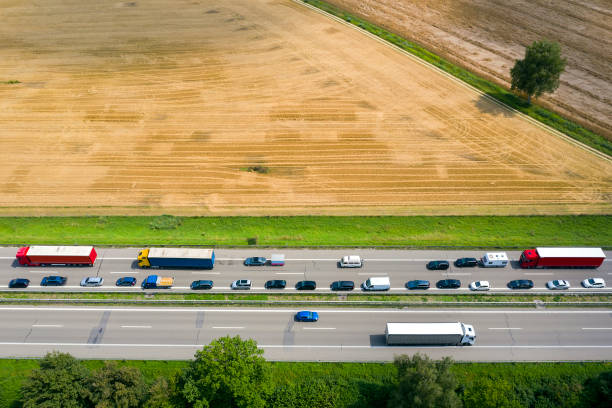 istock Traffic Jam on Highway, Aerial View 1349828821