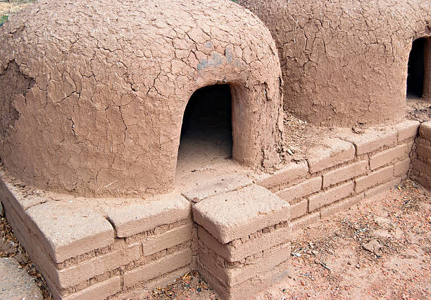 Indian Bread Oven - Horno Indian Bread Oven - Horno stove oven adobe outdoors stock pictures, royalty-free photos & images