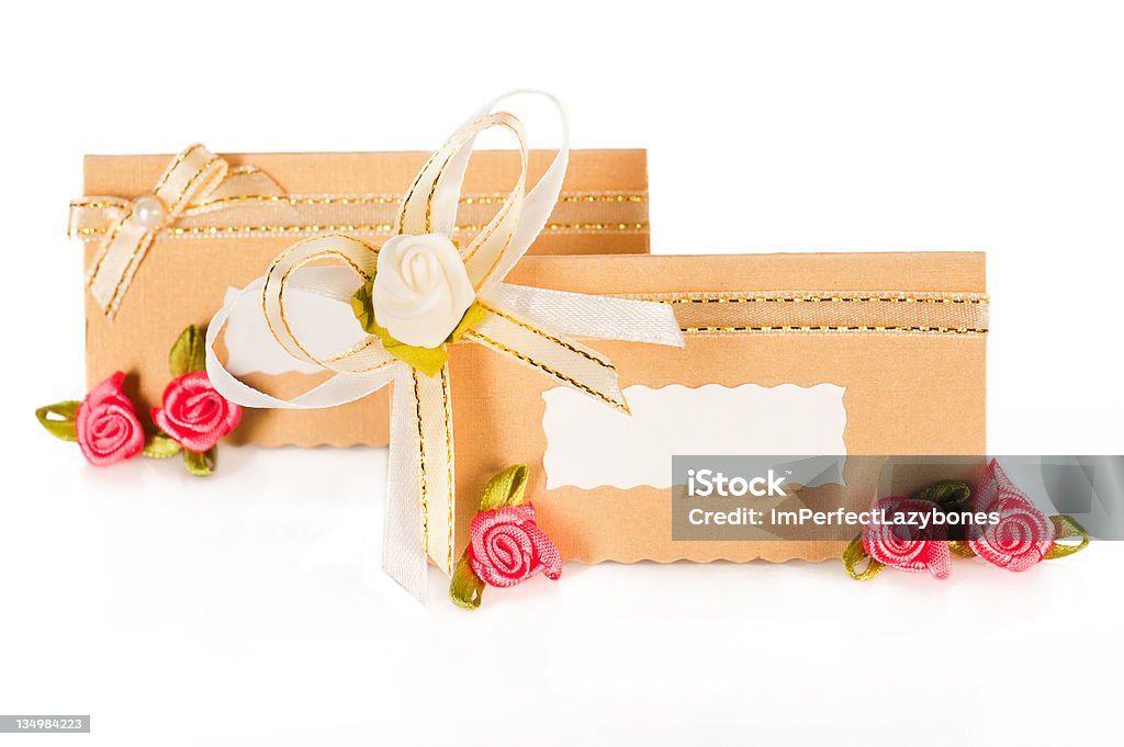Decoração de casamento. Convite cartão e rosas - Royalty-free Bouquet Foto de stock