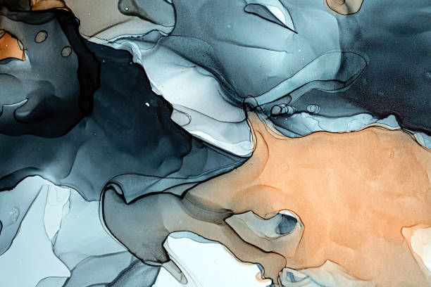 istock Abstract color background, hand drawn alcohol painting, liquid ink technique 1349851714