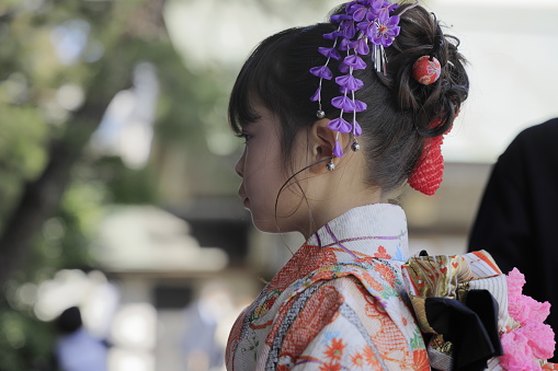 Japanese girl on Seven-Five-Three festival  (7 years old)