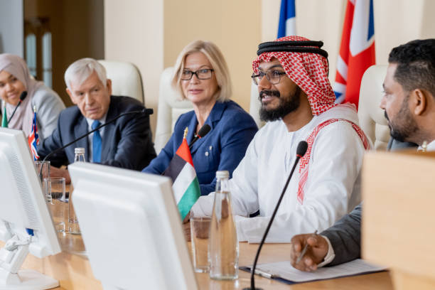 istock International Politicians At Conference 1349854430