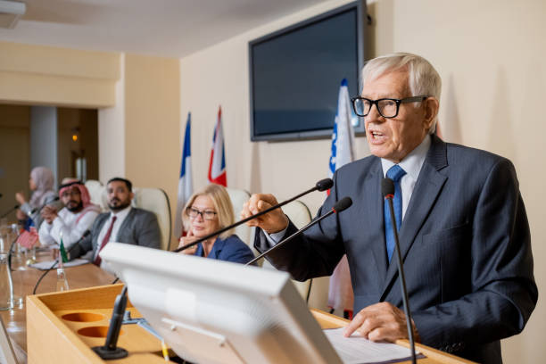 istock Senior Politician Giving Inspirational Speech 1349854732