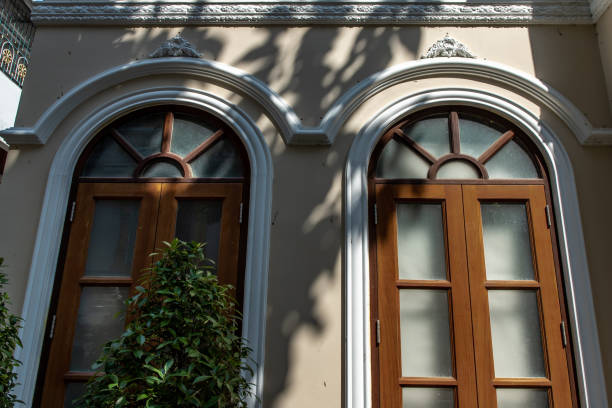 istock window on the wall house, Western Architecture style, Selective focus. 1349857875