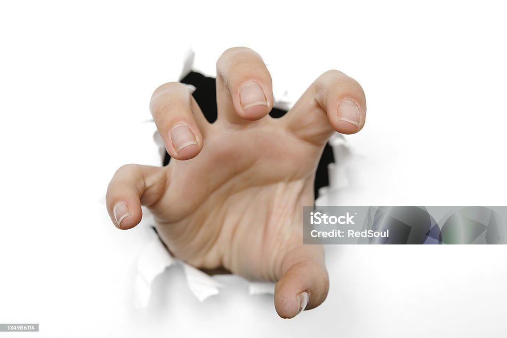 agressive mano - Foto stock royalty-free di Muro