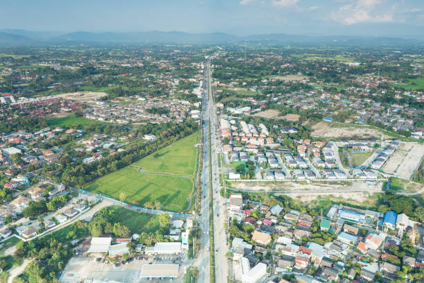 istock Landscape and sky in aerial view. 1349861798