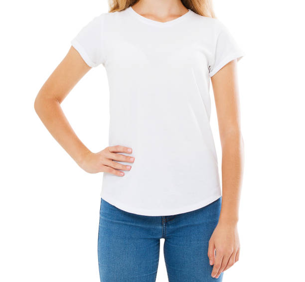 istock female tshirt mockup isolated on white background 1349861810
