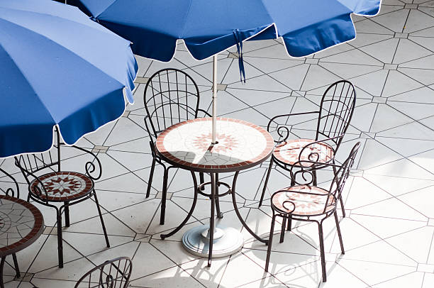 Tables and chairs, outdoors