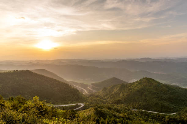 istock Sunset from the top of the mountain 1349862396