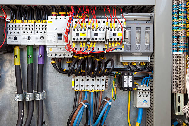 Electrical control panel stock photo