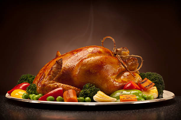 baked chicken baked chicken roast turkey stock pictures, royalty-free photos & images