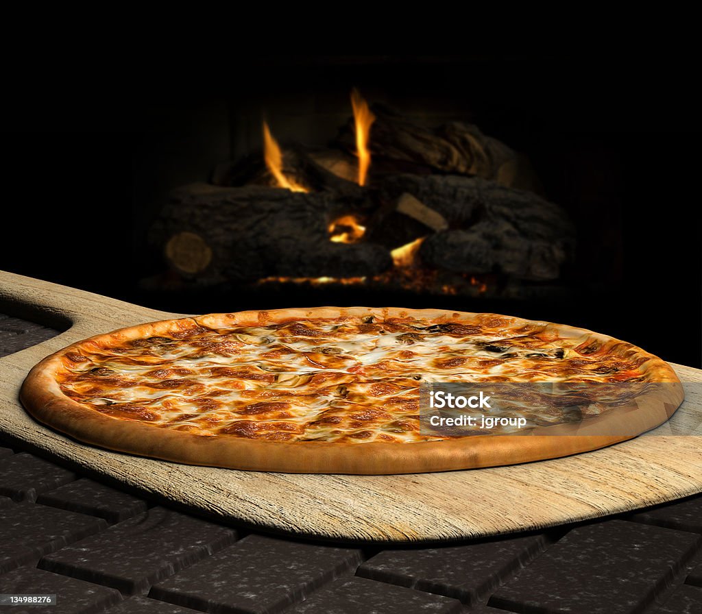 Legno Pizza cotta - Foto stock royalty-free di Legno