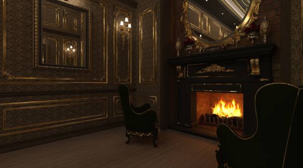 istock Luxury classic living room interior 3d illustration 1349883618