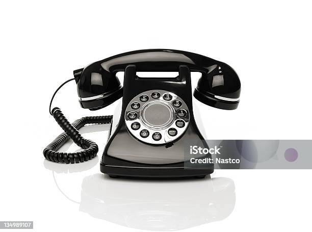 Telefone Antigo Em Fundo Branco - Fotografias de stock e mais imagens de Antigo - Antigo, Antiguidade, Auscultador de Telefone