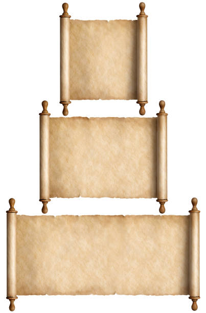 istock parchment scrolls or old papers of various sizes isolated on white 1349891511
