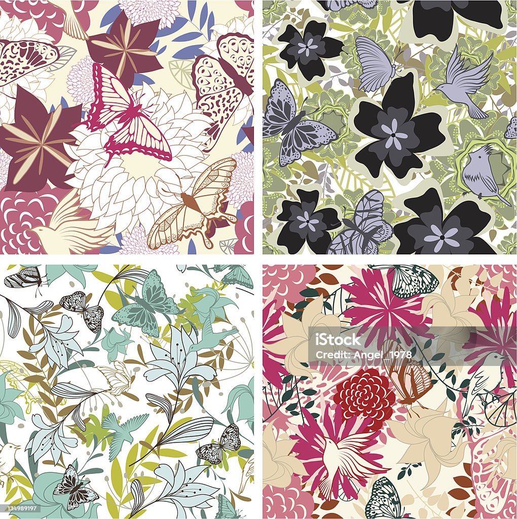 Motif floral sans - clipart vectoriel de Abstrait libre de droits