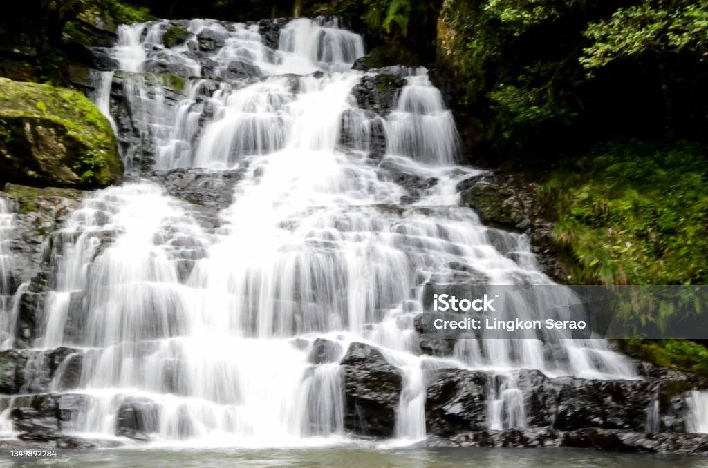 Slow Waterfall Big Waterfall And Slow Shutter Water Falling In Milky Way With Trees ...