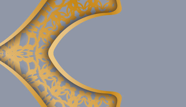 istock Background in gray with indian gold pattern and place under your text The robber steals money. The criminal steals gold coins. Robbery and finance security concept. Flat style, vector. 1349900746