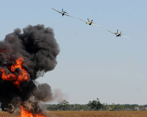 istock Aerial bombardment by World War II airplanes 134990647