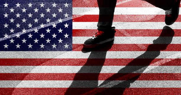 istock Close  of grunge American flag 1349907666