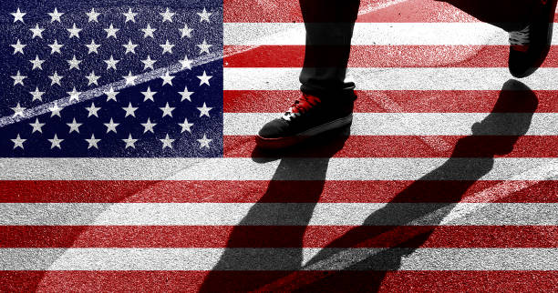 Close  of grunge American flag Close  of grunge American flag 國家名勝 stock pictures, royalty-free photos & images
