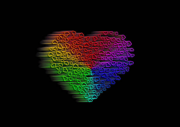 Artistic heart shape and black background