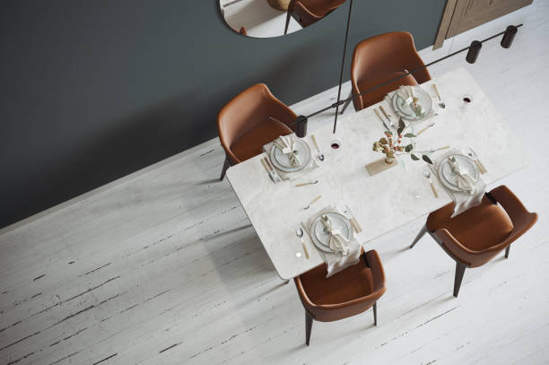 Above view of dining set