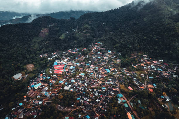 istock Mountains and villages on the hill 1349913585